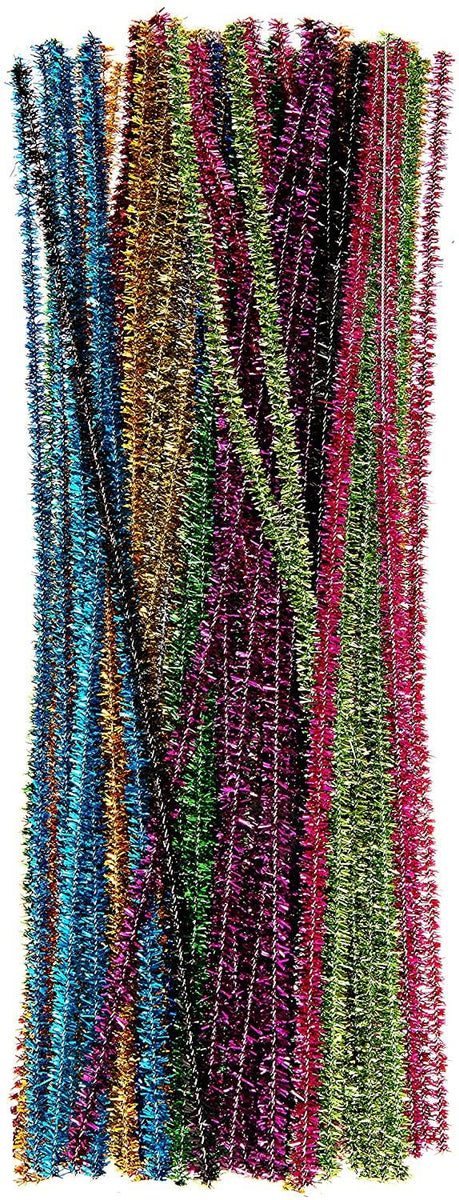 NANASO 300pcs Glitter Pipe Cleaners Tinsel Chenille Stems,10 Colors Metallic Pipe Cleaner for Creative Crafts Decorations,Tinsel Chenille Stems for for DIY
