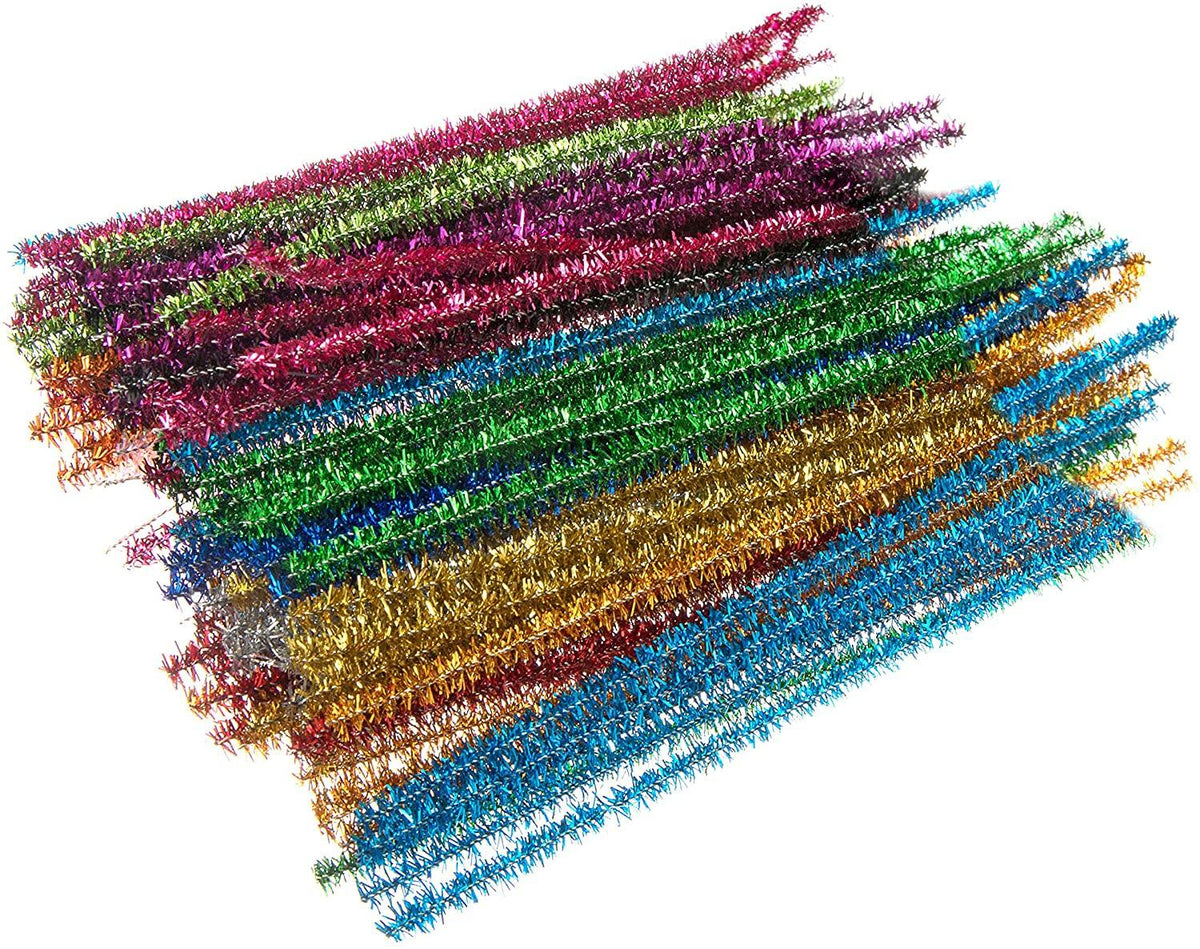 Assorted Colour Short Glitter Pipe Cleaners 120/Pack Edukit