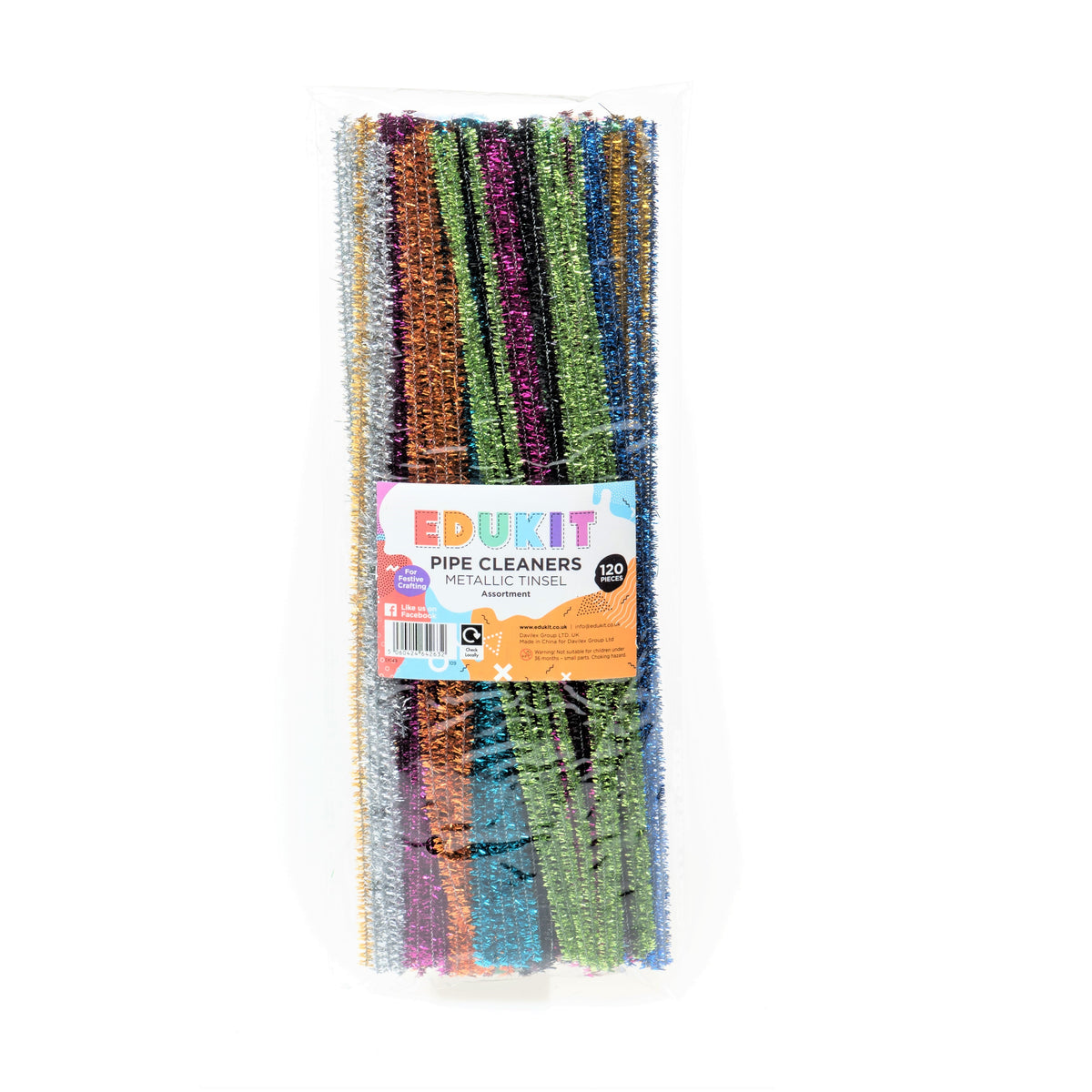 Assorted Colour Long Glitter Pipe Cleaners - 120/Pack – Edukit