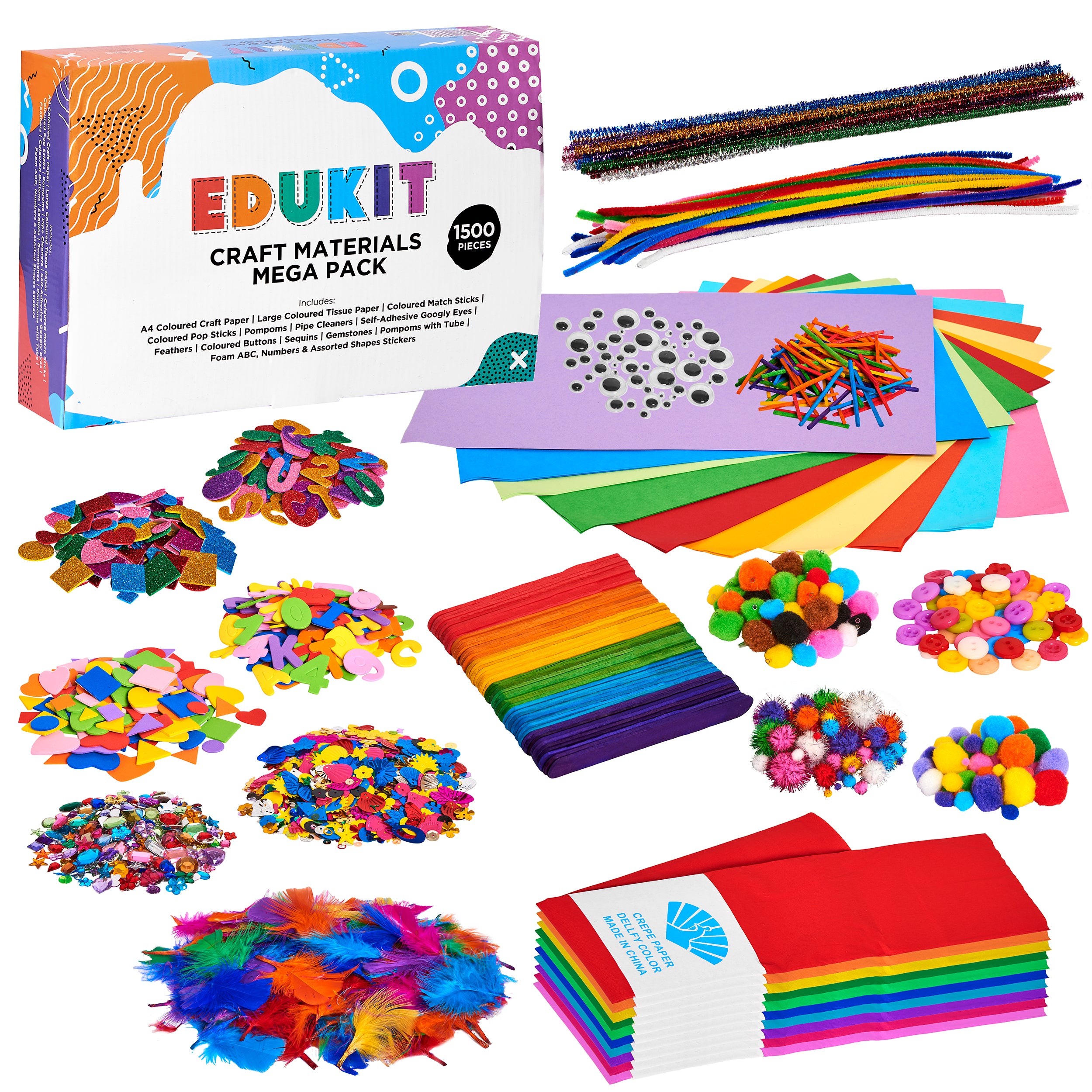 Kids Arts & Crafts Mega Set 1500 Supplies for Creative Fun Ideal
