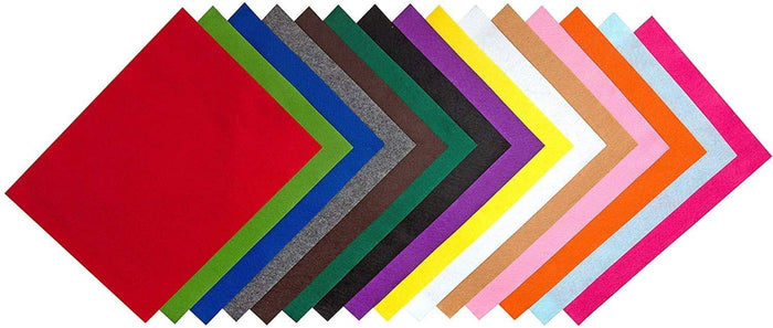 A4 Assorted Colour Acrylic Felt Sheets - 15 sheets / Pack