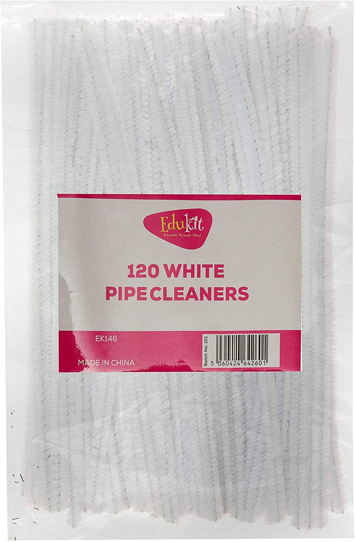 White Short Pipe Cleaner pack - 120 Pieces