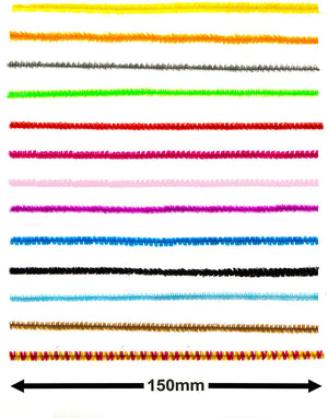 Dimensions for the Assorted Colour Short Pipe Cleaners - 120 Pieces