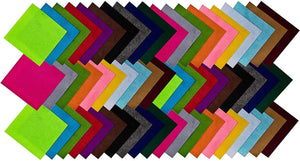 Full range of Assorted Colour Felt Fabric Squares in 60 pack