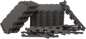 An image showing the small black foam mat tiles from the Small Interlocking Mat Tiles in Black - Pack of 24