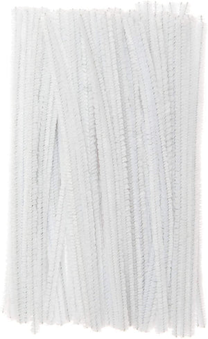 Close up of white pipe cleaners from the White Pipe Cleaner pack - Pack of 120