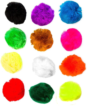 12 pom poms from the Assorted Colour Large Acrylic Pom Poms - Pack of 70