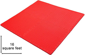 Dimensions for the full Extra Large Red Interlocking Mat Tiles - Pack of 4