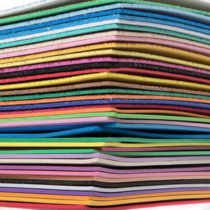 Stacked close up of the A5 Assorted Colour EVA Foam Sheets - Pack of 40