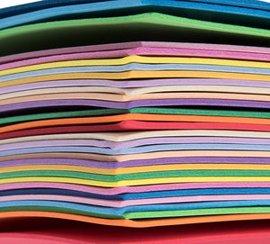 Close up of the EVA foam sheets in the A4 Assorted Colour EVA Foam Sheets - Pack of 30