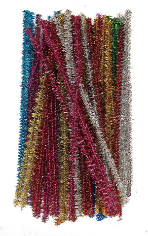 Variety of glitter pipe cleaners in the Assorted Colour Short Glitter Pipe Cleaners - Pack of 120
