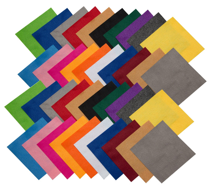 Assorted Colour Felt Fabric Squares - 60 / pack (15x15cm)