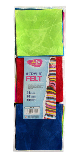Assorted Colour Felt Fabric Squares packaging