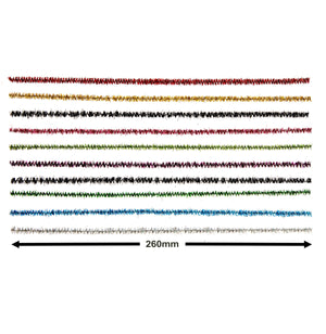 Dimensions and length of the glitter pipe cleaners from the Assorted Colour Long Glitter Pipe Cleaners - Pack of 120