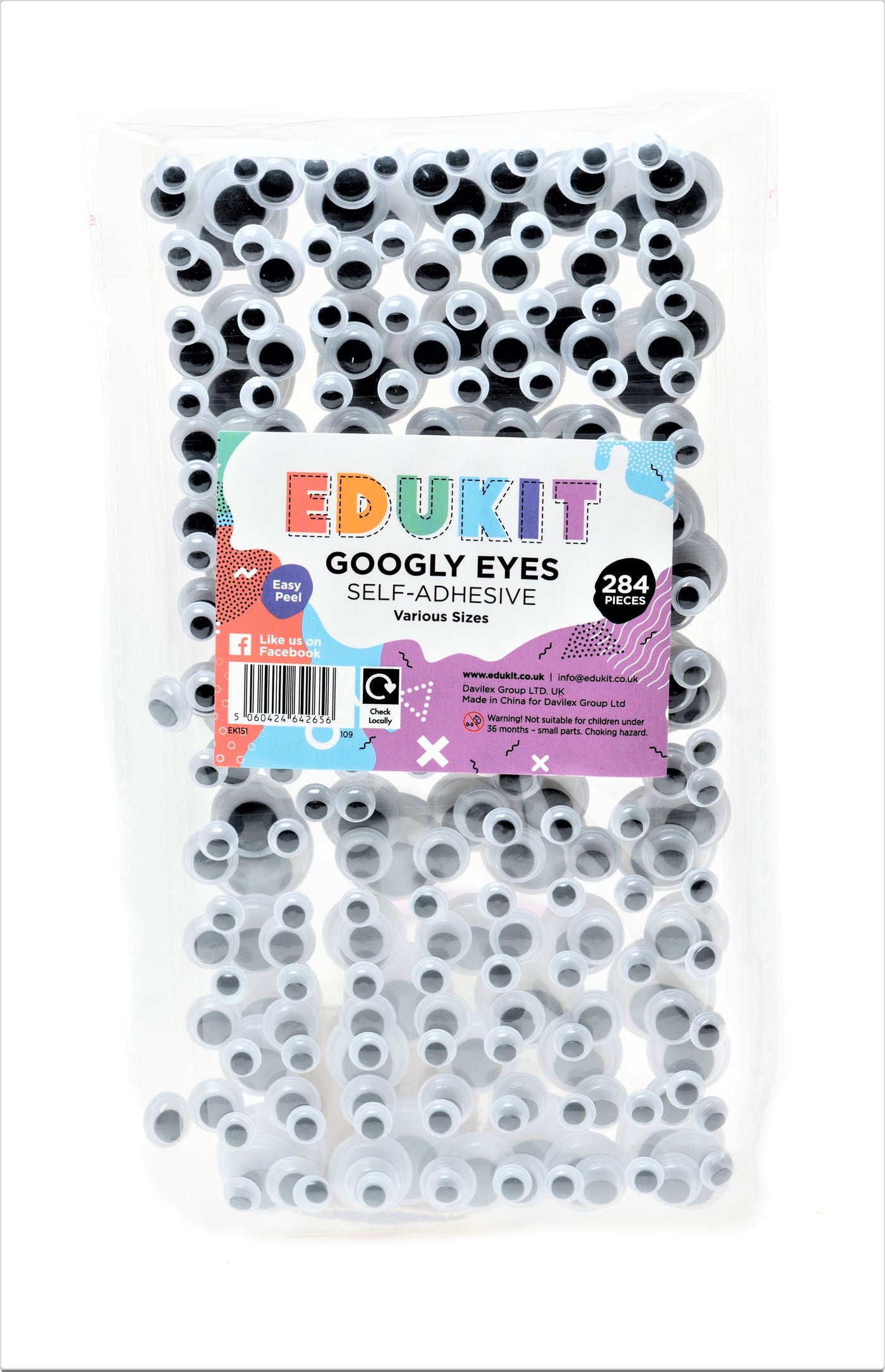 125ct Googly Eyes with Sticker Back Black - Mondo Llama™