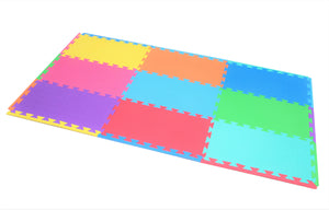 Assorted Colour EVA Foam Rectangular Play Mat with 9 Pieces