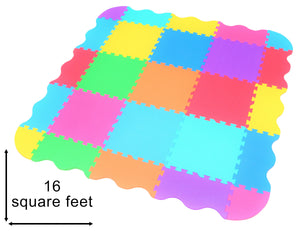 Dimensions of the Interlocking Play Mat Tiles with Wide Borders - Pack of 25