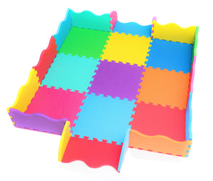 Fully built Interlocking Play Mat Tiles with Wide Borders - Pack of 25