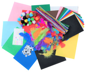 Variety of craft products included in the Craft Materials Pack - Pack of 280