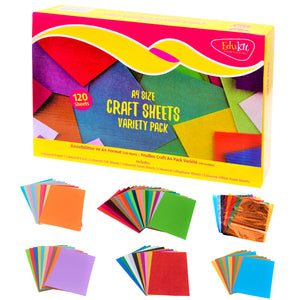 A4 Assorted Colour Papercraft Collection - 120 sheets pack with packaging and product included