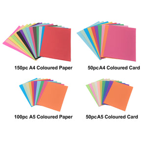 Variations of A4 & A5 Assorted Colour Papercraft Essentials included in pack