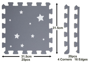 one star design play mat tile with dimensions